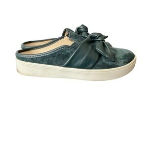 Spenco Womens Dark Green Suede Leather Knot Mule Sneakers Size 9D Orthotic Shoes